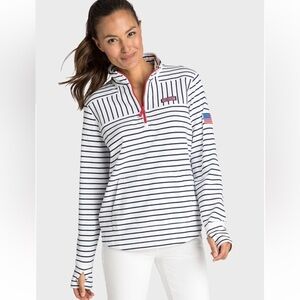 Vineyard Vines‎ USA Mixed Stripe Relaxed Shep Shirt Medium
